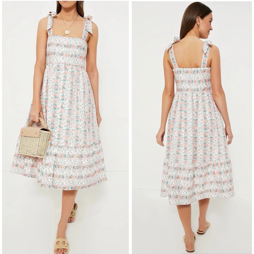 Hyacinth House Tuckernuck White Floral Lupine Dress Size L